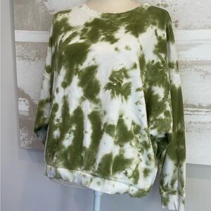 Free People Green Tie-Dye Sweatshirt